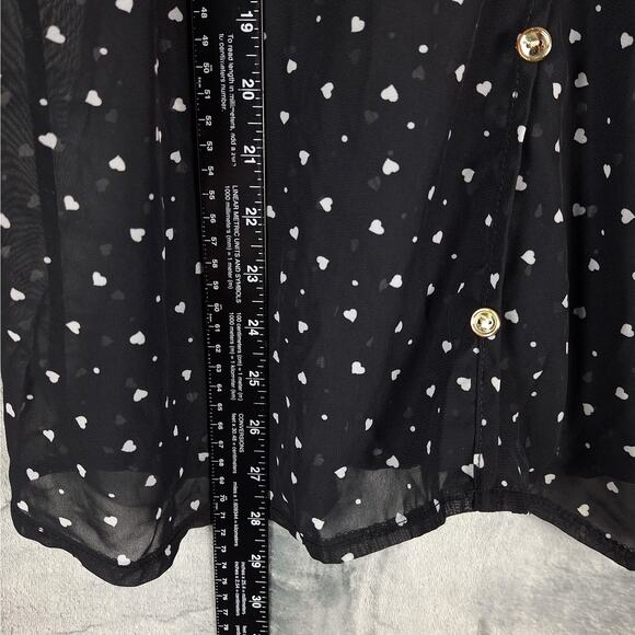 Womens Top 1X Whimsygoth Fairy Grunge Goth Sheer Hearts Dark Romantic Feminine - Picture 5 of 6